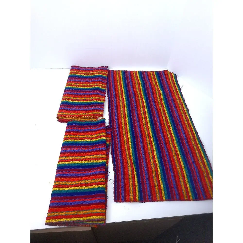 Vintage Colorful Stripe Kitchen Hand Towels Set Of 3
